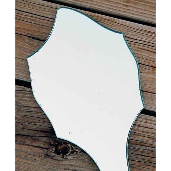 Art Deco Frameless Vanity Hand Mirror Abstract Atomic Backing c.1930s-1940s - Picture 4 of 13